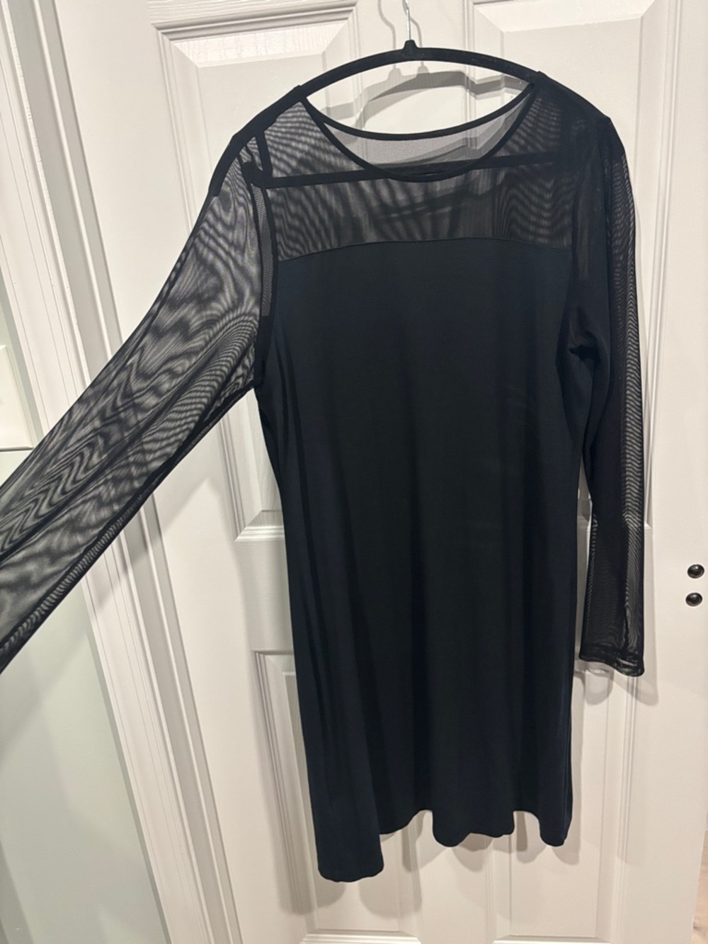 Tommy Bahama Black Long Sleeve Mesh Sheath Dress - Picture 2 of 3
